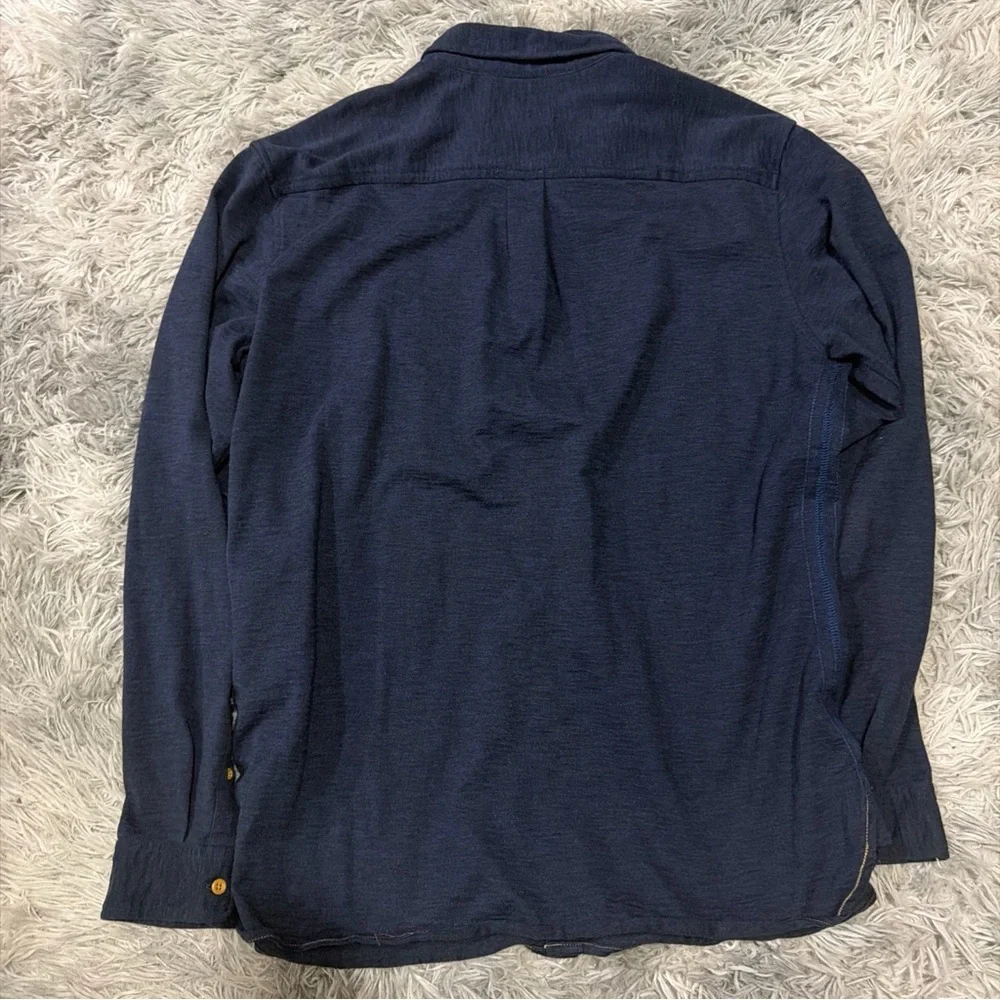 Surfside Supply Mens Dark Navy Blue Long Sleeve Button Up Shirt XL